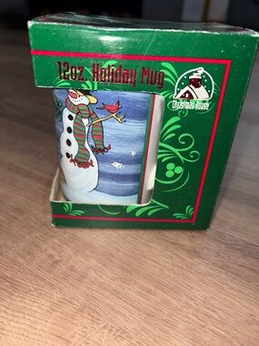 12oz Holiday Snowman Mug - White & Blue